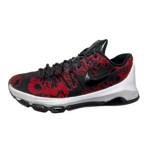 Nike KD8 EXT Red Floral Men's 8 1/2 Black Sneakers 1035:J.4.5